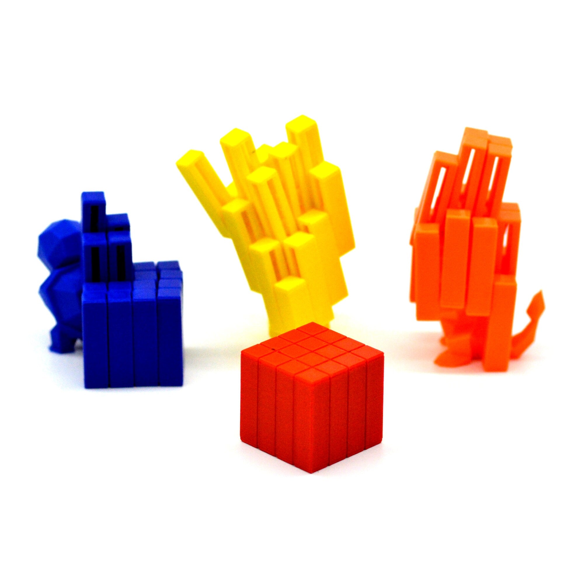 Fidget Cube Desk Toy - 4x4 Push Pop 3D Printed Sensory Pillars